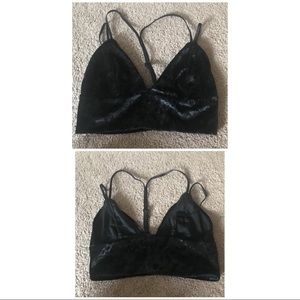 Small velvet bralette